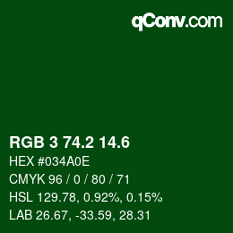 カラーコード: RGB 3 74.2 14.6 | qconv.com