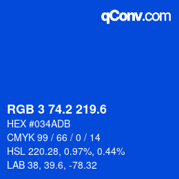 カラーコード: RGB 3 74.2 219.6 | qconv.com