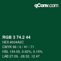 カラーコード: RGB 3 74.2 44 | qconv.com