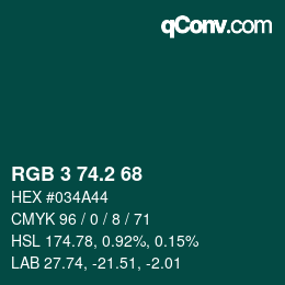 カラーコード: RGB 3 74.2 68 | qconv.com