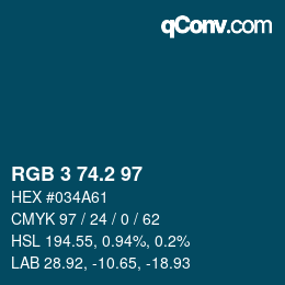 カラーコード: RGB 3 74.2 97 | qconv.com
