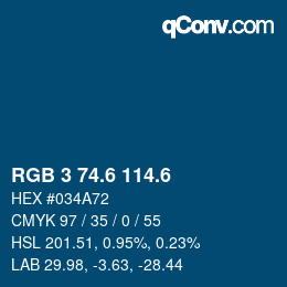 カラーコード: RGB 3 74.6 114.6 | qconv.com