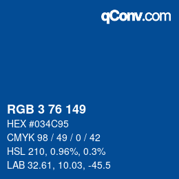 Color code: RGB 3 76 149 | qconv.com
