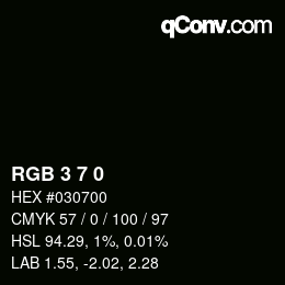 Color code: RGB 3 7 0 | qconv.com