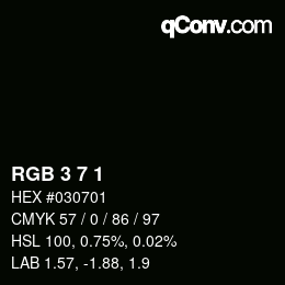 Color code: RGB 3 7 1 | qconv.com