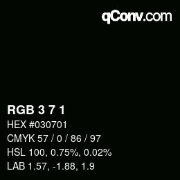 カラーコード: RGB 3 7 1 | qconv.com