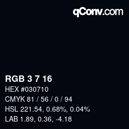 Color code: RGB 3 7 16 | qconv.com