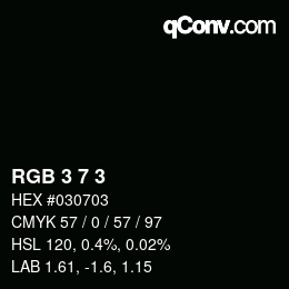 カラーコード: RGB 3 7 3 | qconv.com