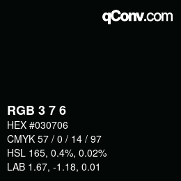 カラーコード: RGB 3 7 6 | qconv.com