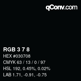 Color code: RGB 3 7 8 | qconv.com