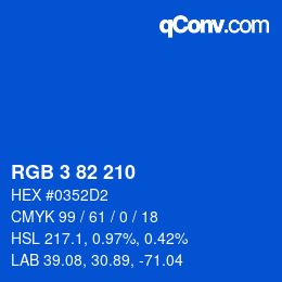 Color code: RGB 3 82 210 | qconv.com