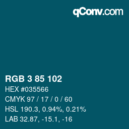 Color code: RGB 3 85 102 | qconv.com