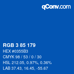 Color code: RGB 3 85 179 | qconv.com