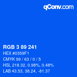Color code: RGB 3 89 241 | qconv.com