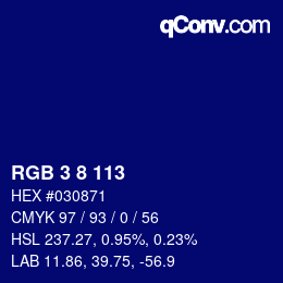 Color code: RGB 3 8 113 | qconv.com