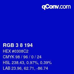 Color code: RGB 3 8 194 | qconv.com