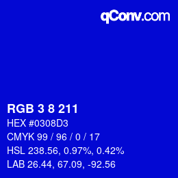 Color code: RGB 3 8 211 | qconv.com