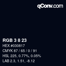Farbcode: RGB 3 8 23 | qconv.com