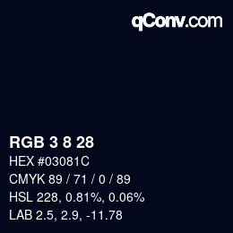Color code: RGB 3 8 28 | qconv.com