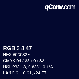 Farbcode: RGB 3 8 47 | qconv.com