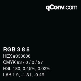 Code couleur: RGB 3 8 8 | qconv.com