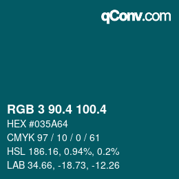 カラーコード: RGB 3 90.4 100.4 | qconv.com