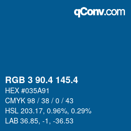 カラーコード: RGB 3 90.4 145.4 | qconv.com