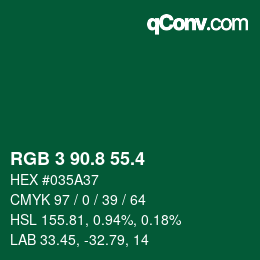 カラーコード: RGB 3 90.8 55.4 | qconv.com