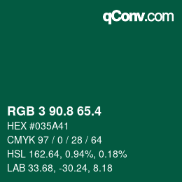 カラーコード: RGB 3 90.8 65.4 | qconv.com
