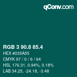 カラーコード: RGB 3 90.8 85.4 | qconv.com