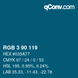 カラーコード: RGB 3 90 119 | qconv.com