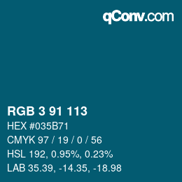 Color code: RGB 3 91 113 | qconv.com