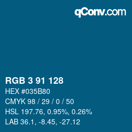 Color code: RGB 3 91 128 | qconv.com
