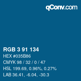 Color code: RGB 3 91 134 | qconv.com
