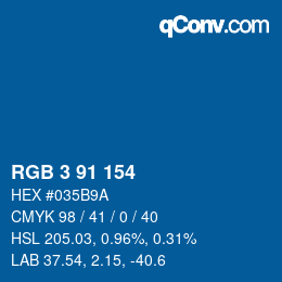 Color code: RGB 3 91 154 | qconv.com