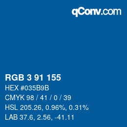 Color code: RGB 3 91 155 | qconv.com