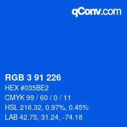 Color code: RGB 3 91 226 | qconv.com