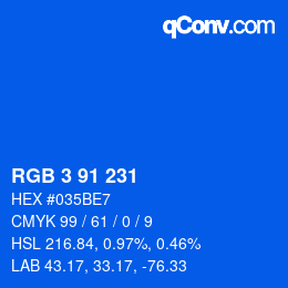 Color code: RGB 3 91 231 | qconv.com