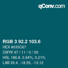 カラーコード: RGB 3 92.2 103.6 | qconv.com