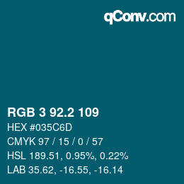 カラーコード: RGB 3 92.2 109 | qconv.com
