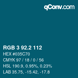 カラーコード: RGB 3 92.2 112 | qconv.com