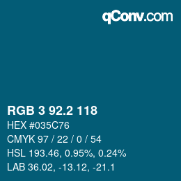 カラーコード: RGB 3 92.2 118 | qconv.com