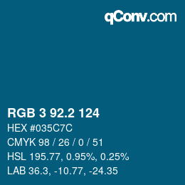 カラーコード: RGB 3 92.2 124 | qconv.com