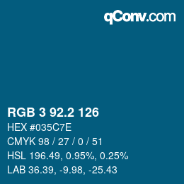 カラーコード: RGB 3 92.2 126 | qconv.com