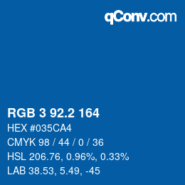 カラーコード: RGB 3 92.2 164 | qconv.com
