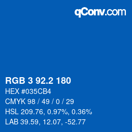 カラーコード: RGB 3 92.2 180 | qconv.com