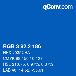 カラーコード: RGB 3 92.2 186 | qconv.com