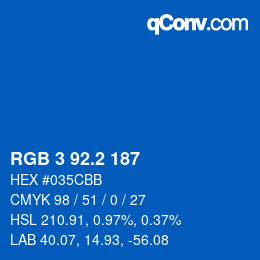 カラーコード: RGB 3 92.2 187 | qconv.com