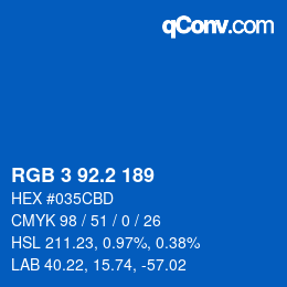 カラーコード: RGB 3 92.2 189 | qconv.com