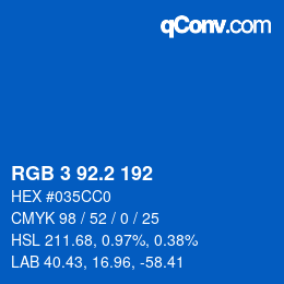 カラーコード: RGB 3 92.2 192 | qconv.com